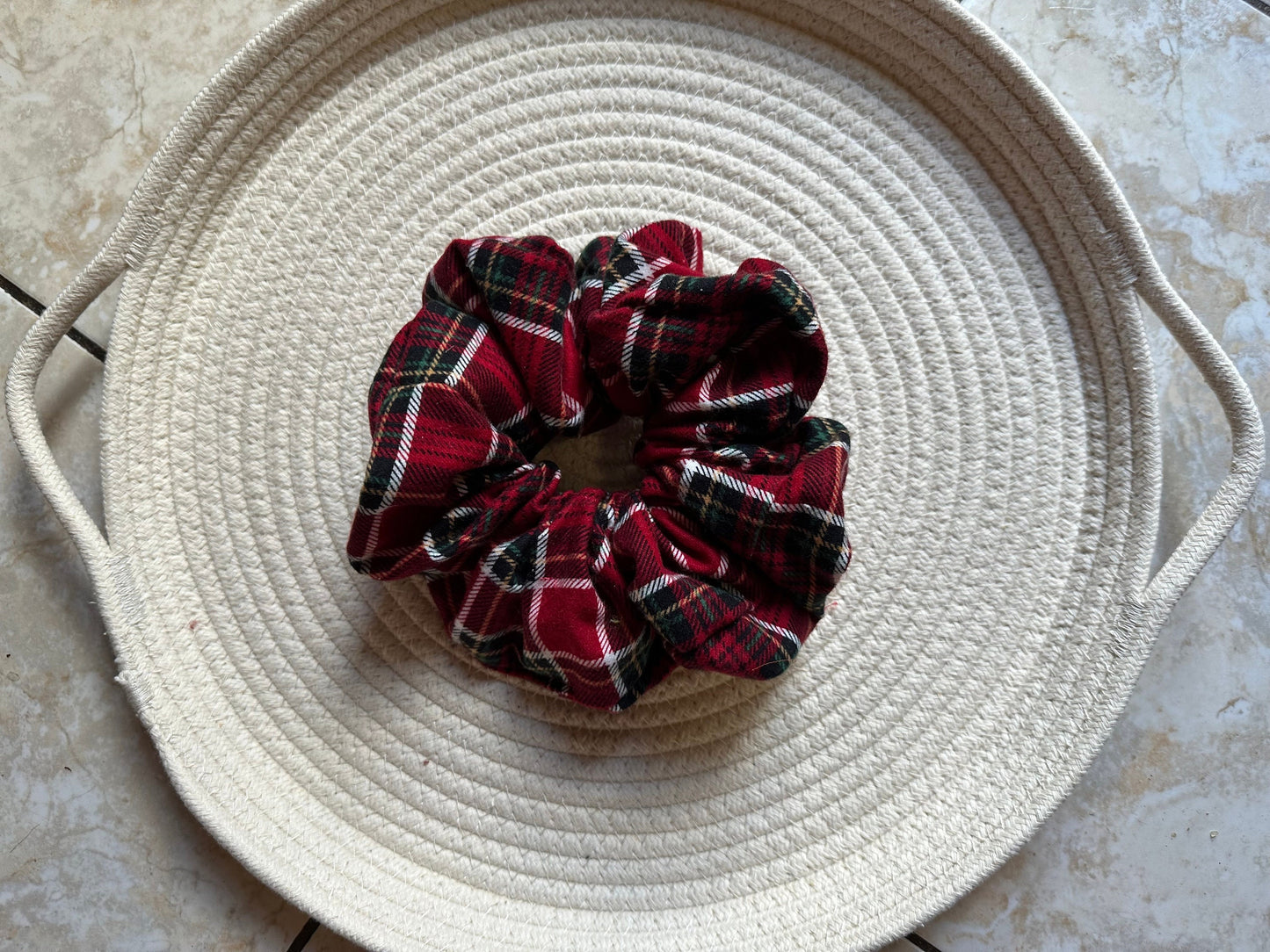 Ashley Red, Green & White Plaid Extra Large Scrunchie