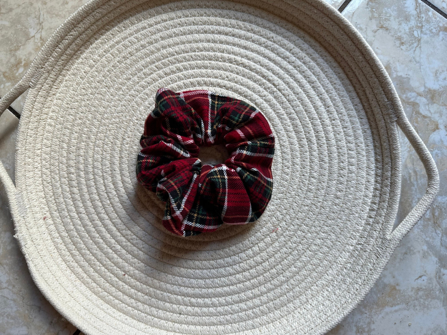 Ashley Red, Green & White Plaid Extra Large Scrunchie