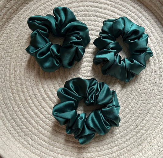 Blair Green Satin Silk Scrunchie