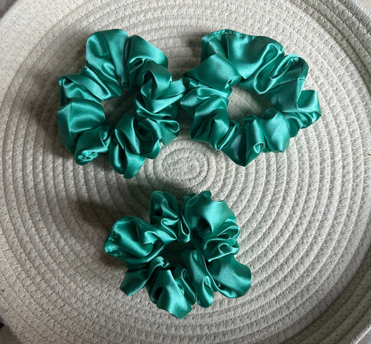 Tiffany Aqua Satin Silk Scrunchie