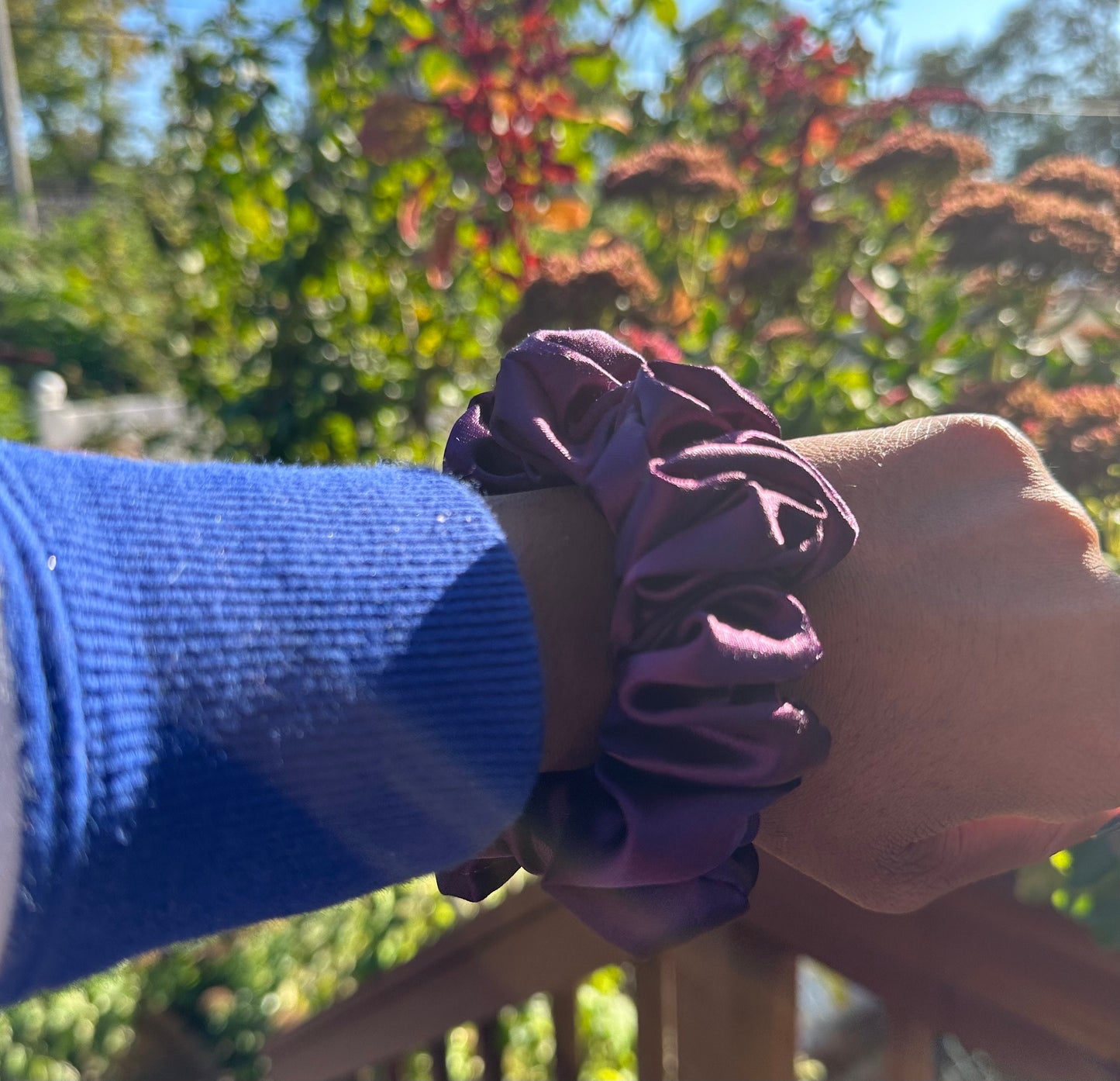 Bridgette Purple Luxe Satin Silk Scrunchie