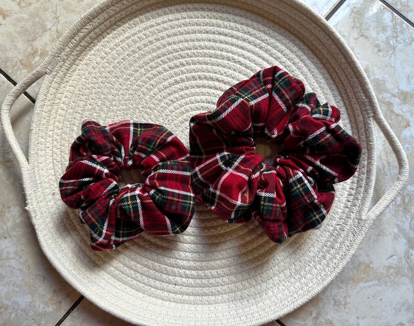 Ashley Red, Green & White Plaid Extra Large Scrunchie