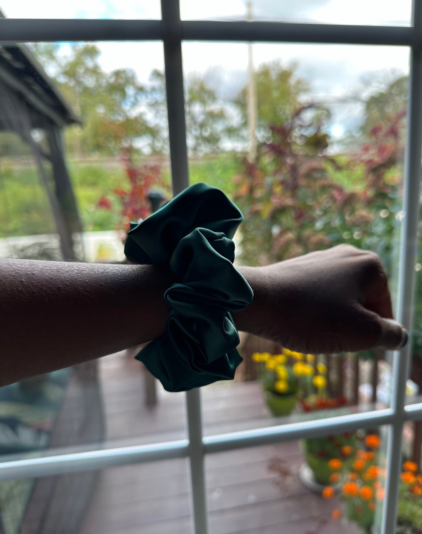 Blair Green Satin Silk Scrunchie